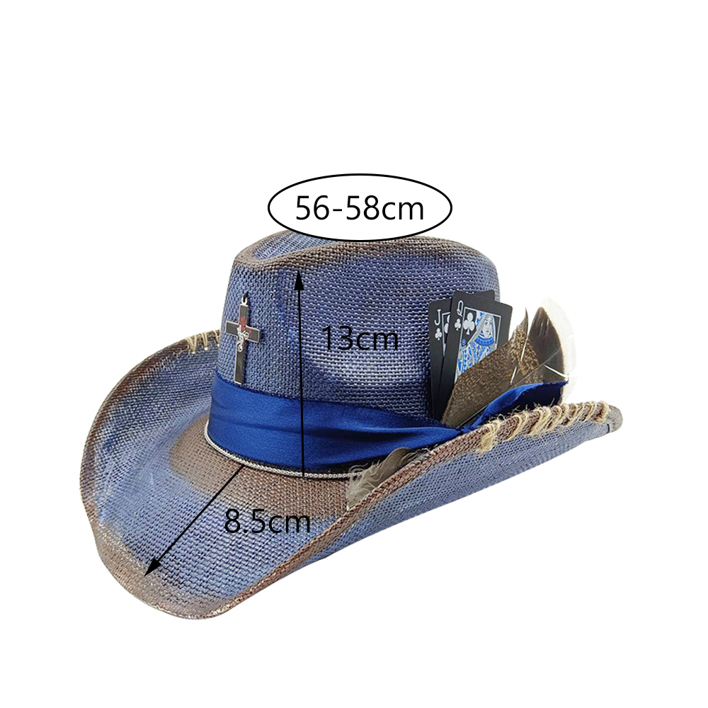 Paper Straw Color - Western summer cowboy hat straw hat