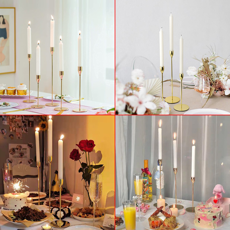 Centerpiece Stick - European Style Ins Electroplated Gold Candle