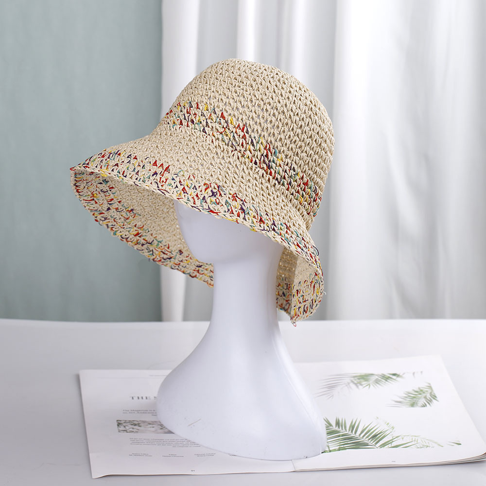 Paper Straw Color - Bohemian Style Straw Hat Women's Foldable