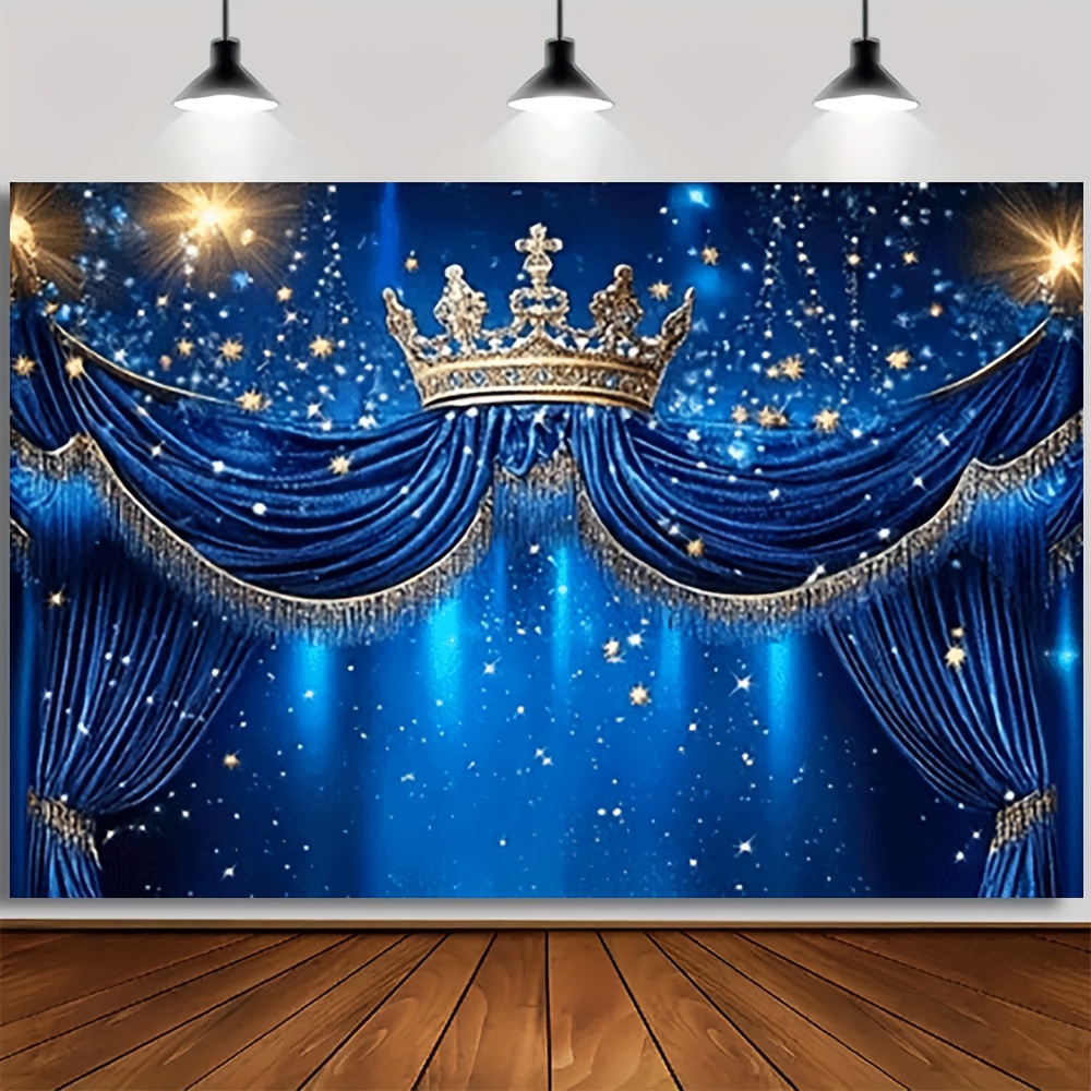 Party Banner Gold - 1 Royal Blue Gold Starlight Background