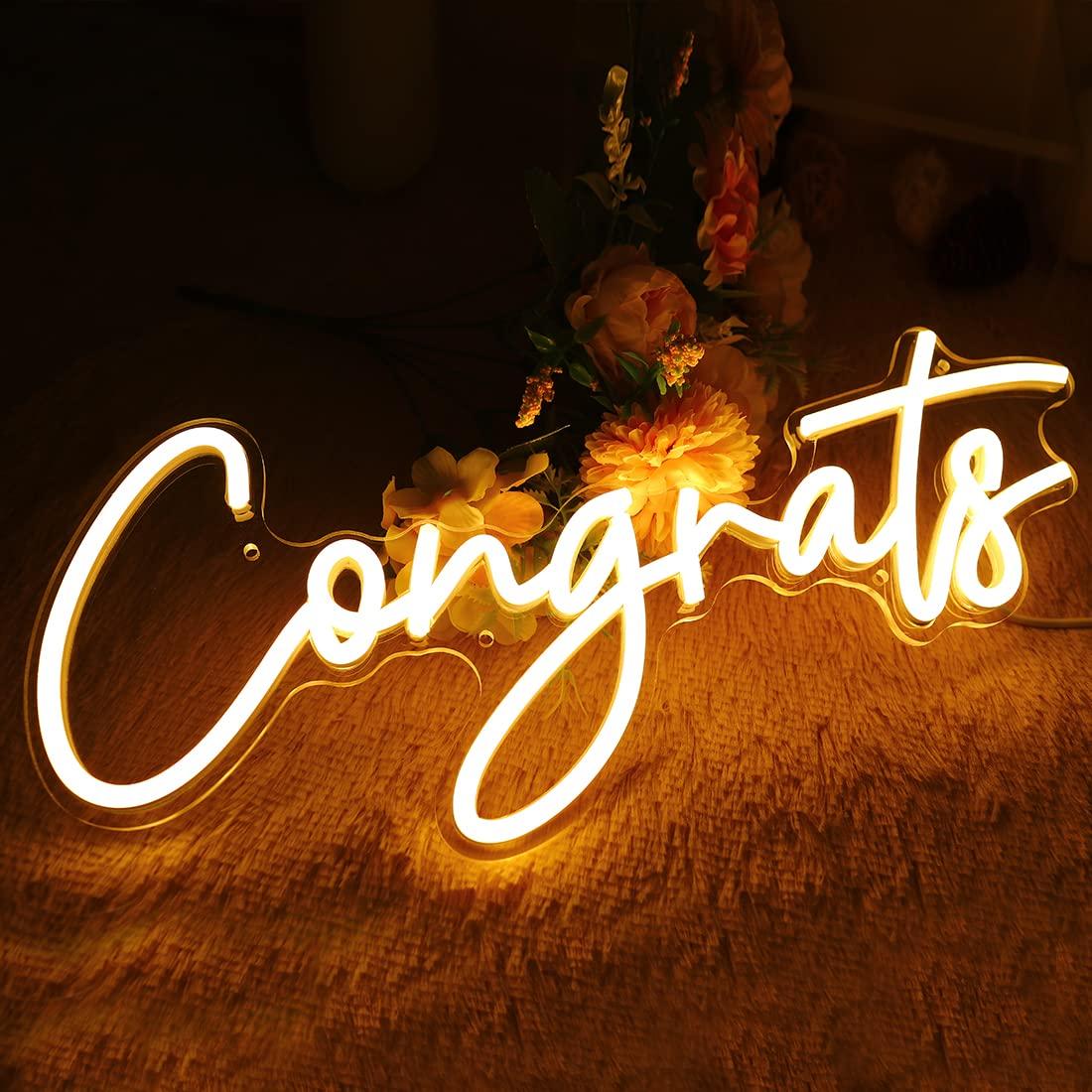 Congrats Neon Sign USB Dimmabl - Neon Sign Party review and price