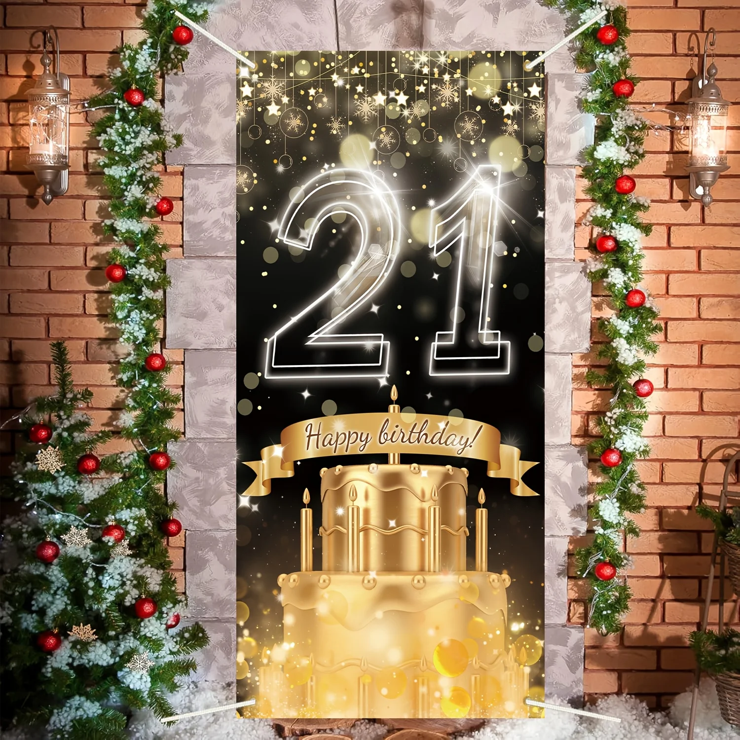 2D banner, 21st birthday banne - Party Banner Gold review and price