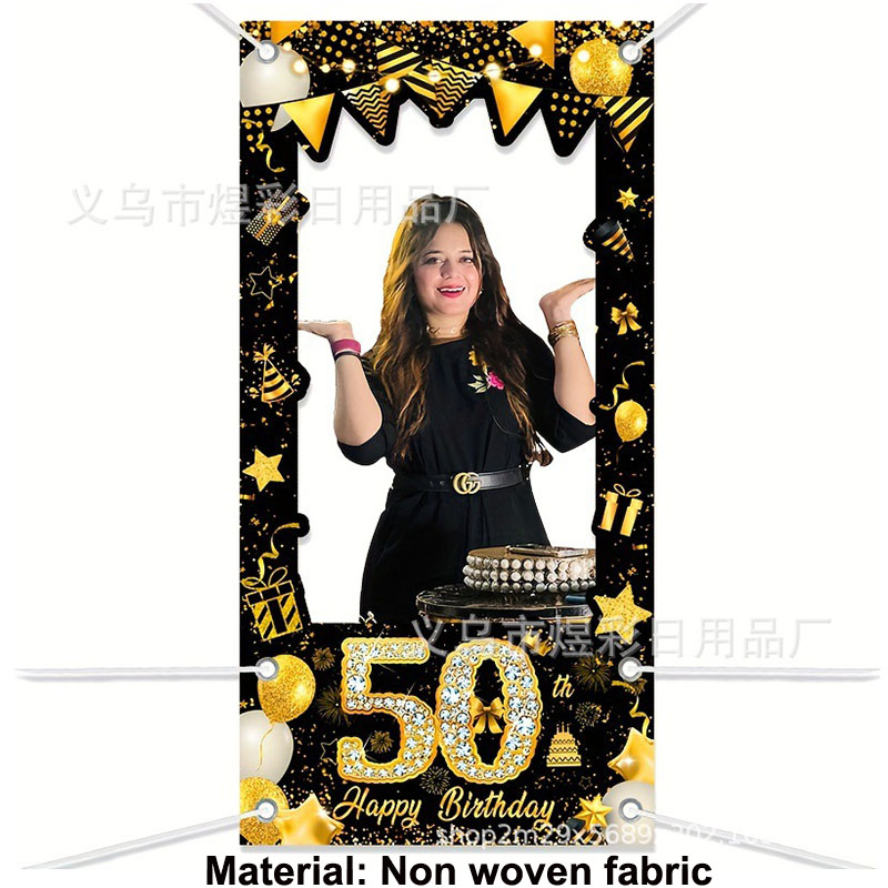 50th Birthday Decoration Black - Party Banner Gold review and price