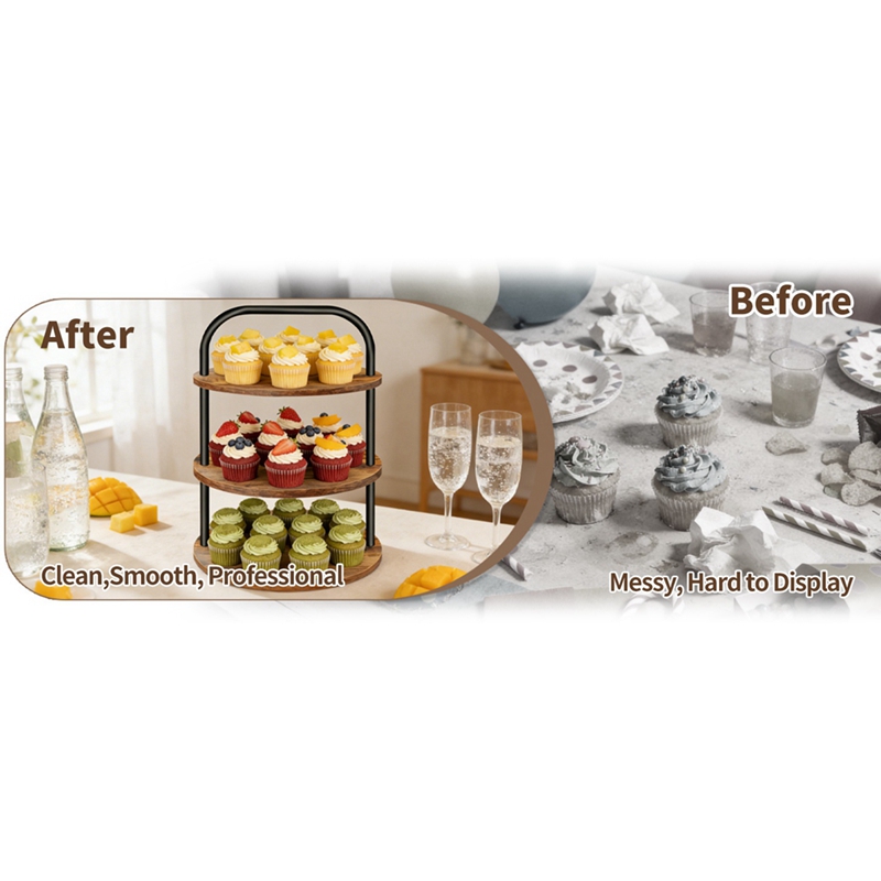 ABLN-Wooden Cupcake Stand Dess - Cupcake Stand Tier review and price