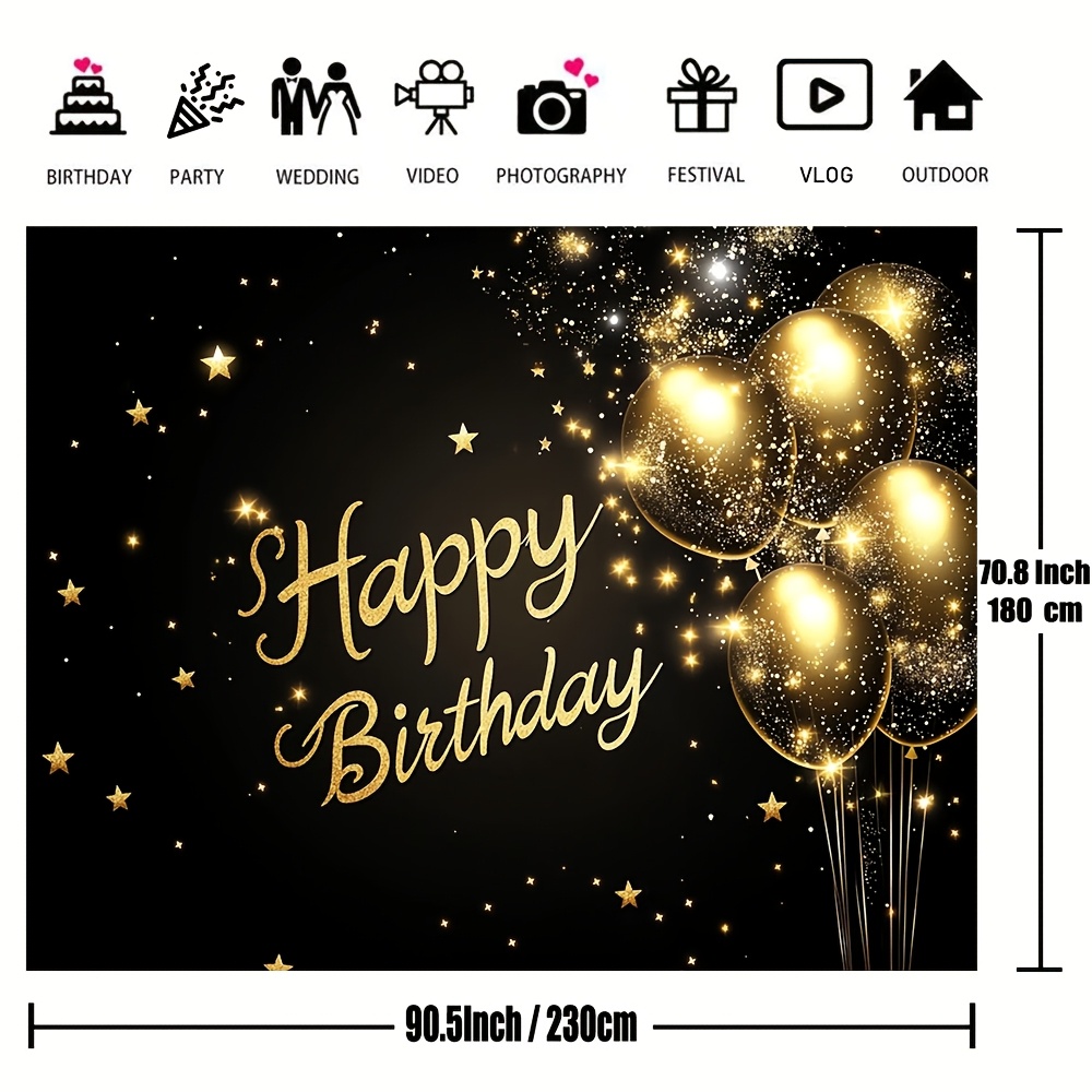 1pc super large black and gold - Party Banner Gold review and price