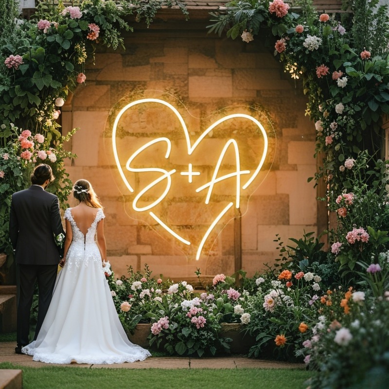 Custom Initials Heart LED Neon - Neon Sign Party review and price