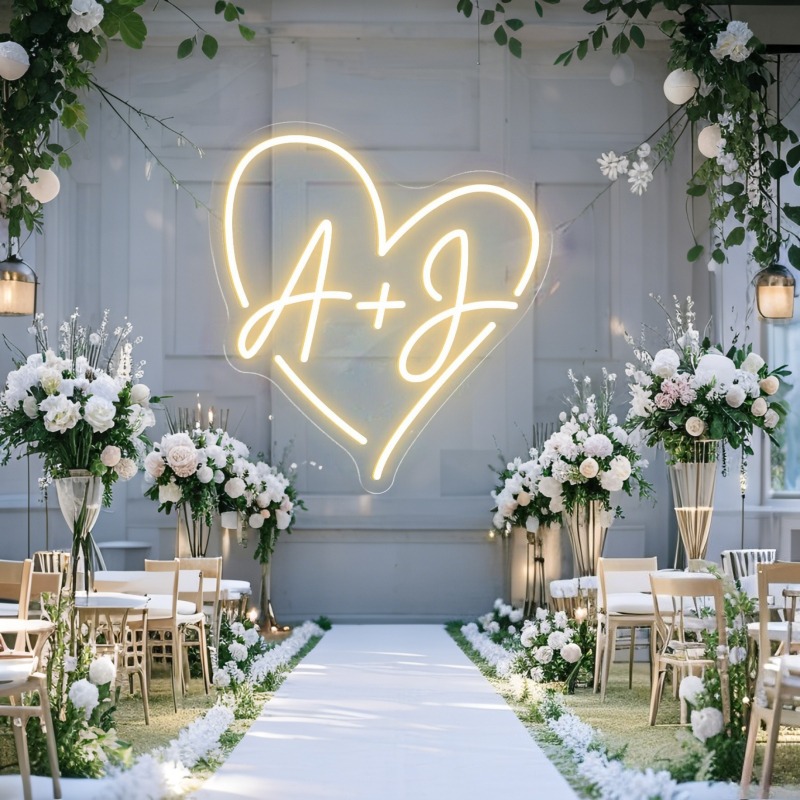 Custom Initials Heart LED Neon - Neon Sign Party review and price