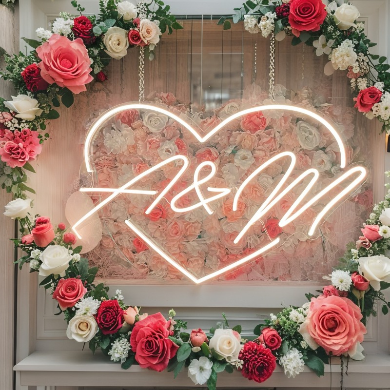 Custom Initials Heart LED Neon - Neon Sign Party review and price