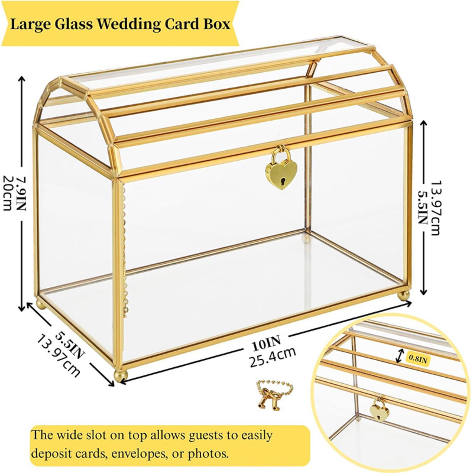 Glass Wedding Card Box Storage - Event Party Box review and price