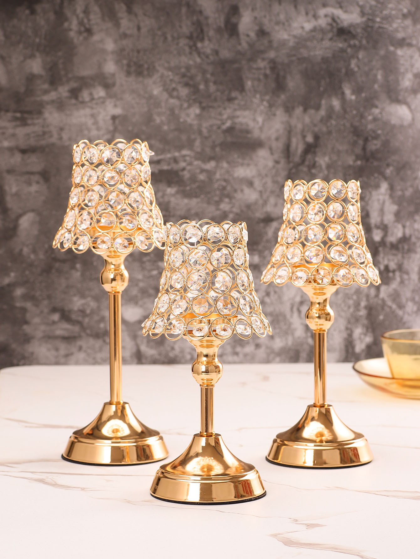 1pc Golden Crystal Candle Hold - Centerpiece Stick review and price