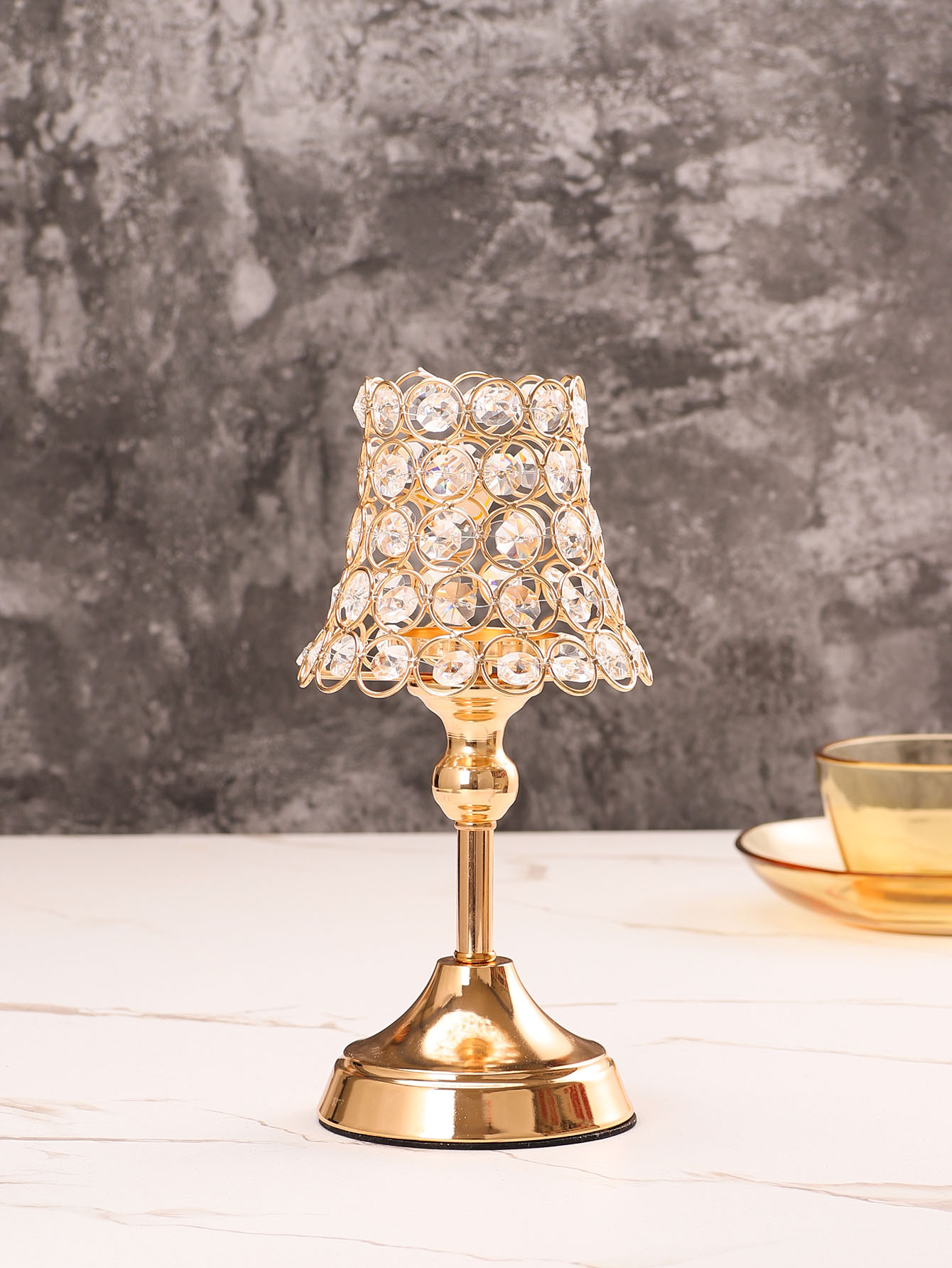 1pc Golden Crystal Candle Hold - Centerpiece Stick review and price