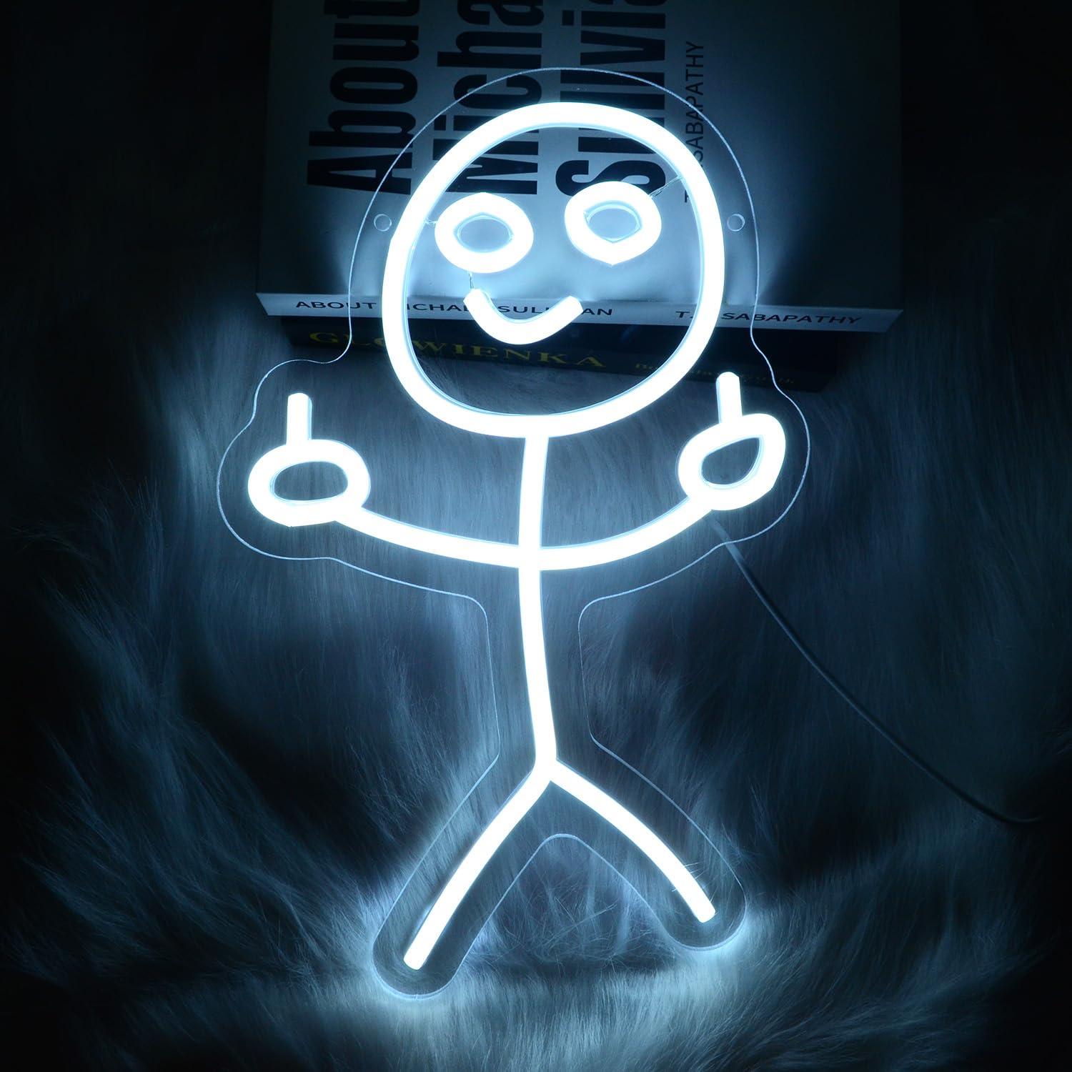 Funny Middle Finger Stickman N - Neon Sign Party review and price