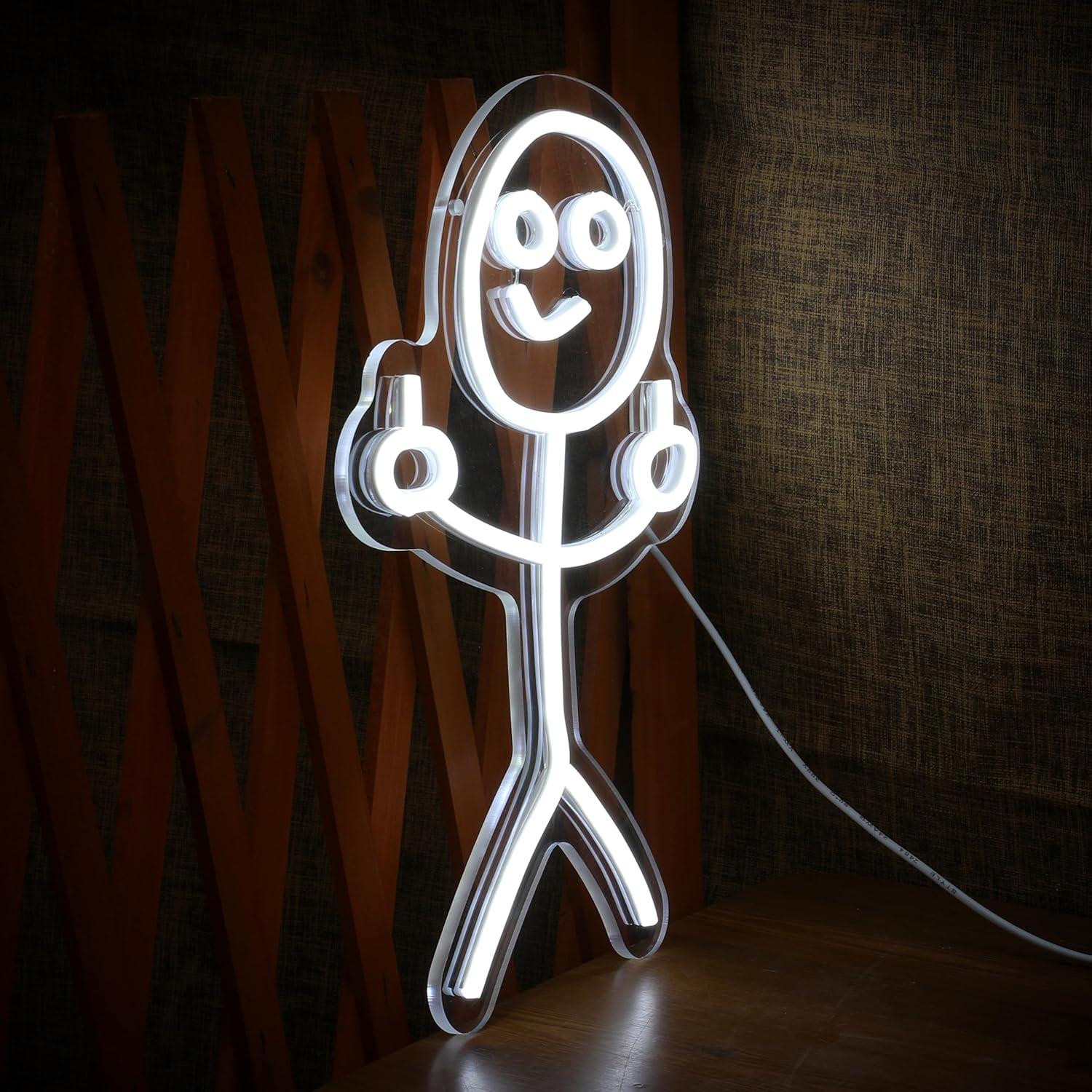Funny Middle Finger Stickman N - Neon Sign Party review and price