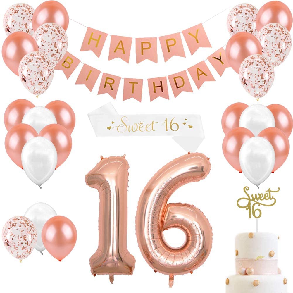 16th Birthday Decorations for  - Party Banner Gold review and price