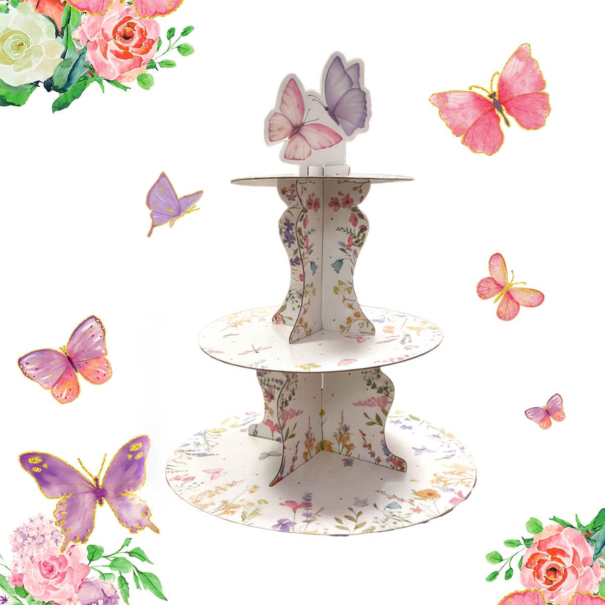 3-Tier Wildflower Butterfly Ca - Cupcake Stand Tier review and price