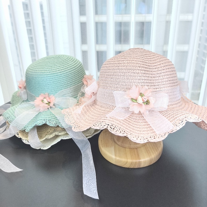 Girls 2pcs Straw Hat Solid Col - Paper Straw Color review and price