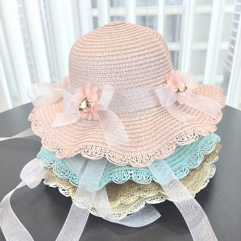 Girls 2pcs Straw Hat Solid Col - Paper Straw Color review and price